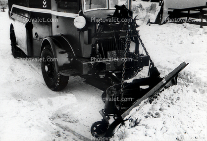 Truck Plowing Snow, 1920's