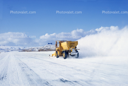 Truck Plowing Snow, Adak, Alaska, May 19, 1968, 1960s