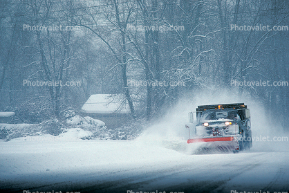 Trees, Truck Plowing Snow, Syracuse