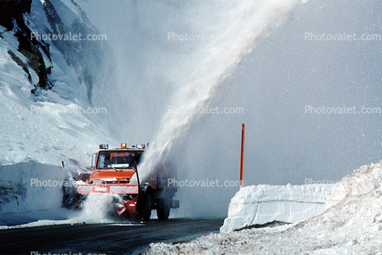 Plowing Snow, Carson Pass, Highway-88, Sierra-Nevada Mountains