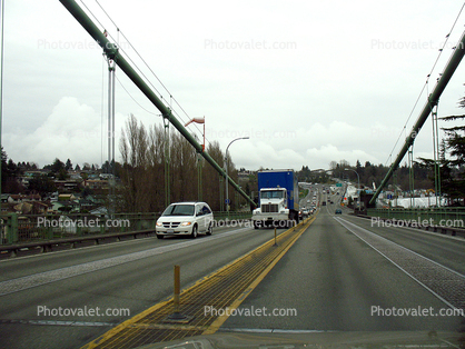 Semi-trailer truck, Tacoma Narrows Bridge, Semi
