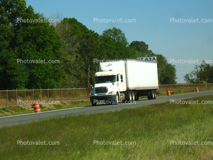 Semi-trailer truck, highway, road, interstate, Semi