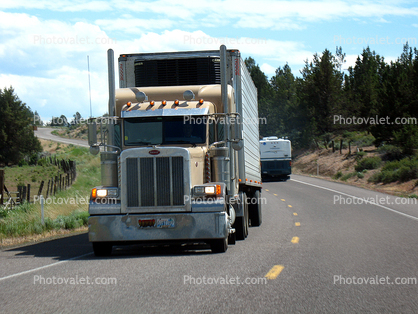 Peterbilt, Highway-97, southern Oregon, Semi-trailer truck, Semi