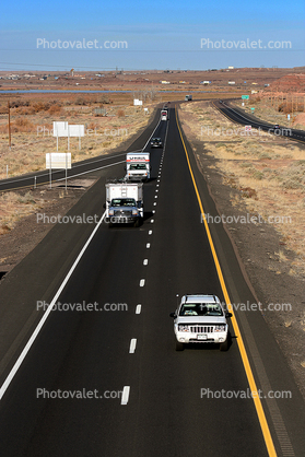 U-Haul, Interstate Highway I-40, Roadway, Road, (Route-66), Semi-trailer truck, Semi