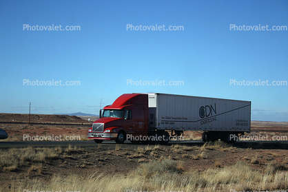 Volvo, Interstate Highway I-40, Roadway, Road, (Route-66), Semi-trailer truck, Semi