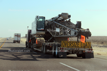Oversize Load, crawler crane, highway, road