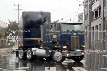 Beer Truck, Peterbilt, semi, Potrero Hill, rain, rainy