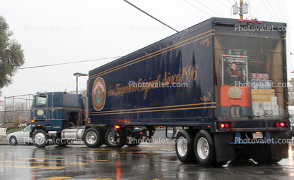 Beer Truck, semi, Potrero Hill, rain, rainy