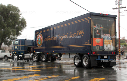 Beer Truck, semi, Potrero Hill, rain, rainy