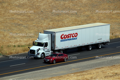 Costco Truck, Semi, Interstate Highway I-5, near Newman