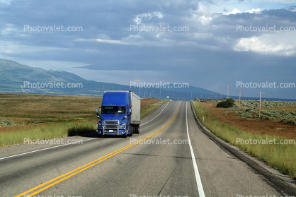 Freightliner Semi Trailer Truck, Montecello, Utah, Highway, US Route 491