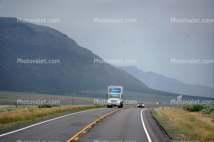 US Route 50, Highway, Road, Pepsi Truck, mountains, Holden, Utah