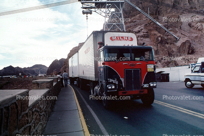 Milne, Peterbilt, Roadway, Hoover Dam, Semi-trailer truck, Semi