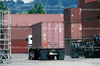 Containers, Semi-trailer truck, Semi