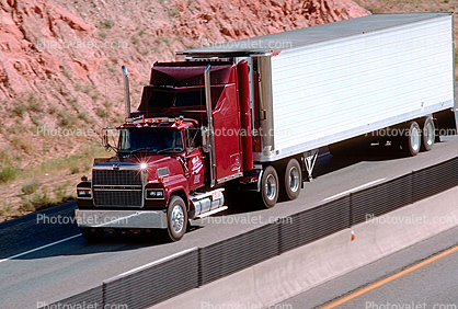 Rick Fenton Trucking, Interstate Highway I-15, Ford Semi-trailer truck, Semi