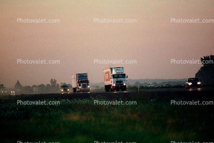 Interstate Highway I-5 near Salem, Semi-trailer truck, Semi