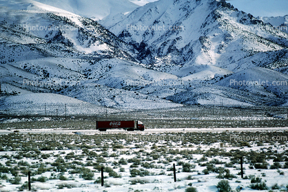 Coca-Cola truck, Interstate Highway I-80 east of Reno, Semi-trailer truck, Semi