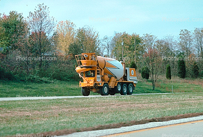 Interstate Highway I-64, Cement Mixer, Road, Highway, trees