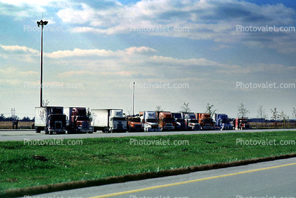 Parked Trucks, Interstate Highway I-64, Semi-trailer truck, Semi