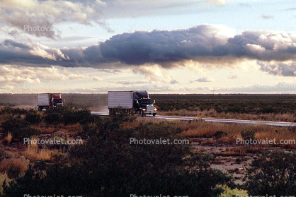 Reightliner, near Alamogordo, highway-54, Semi-trailer truck, Semi