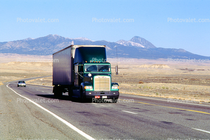 north of Shiprock, Highway 160, Road, Roadway, highway, freightliner, Semi-trailer truck, Semi