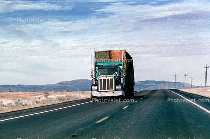 north of Salina, Highway-28, Kenworth, Semi-trailer truck, Semi