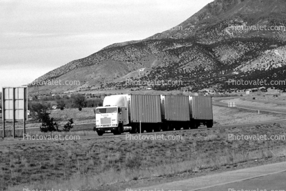 south of Salt Lake City, Interstate Highway I-15, Triple Trailer, Semi-trailer truck, Semi, Long Load