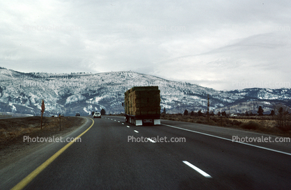 near Reno, Interstate Highway I-80, hay bale stacks