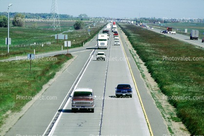 Highway I-5, Interstate Highway I-5, south of Sacramento, Semi-trailer truck, Semi
