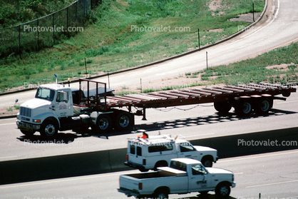 Flatbed Truck, Denver, Interstate Highway I-25, Semi