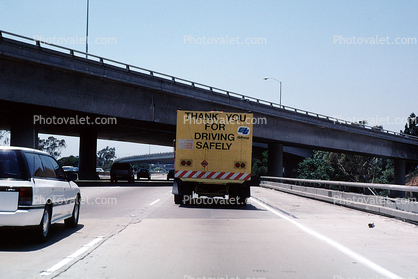Caltrans Safety Truck, Interstate Highway I-10, Santa Monica Freeway, lanes