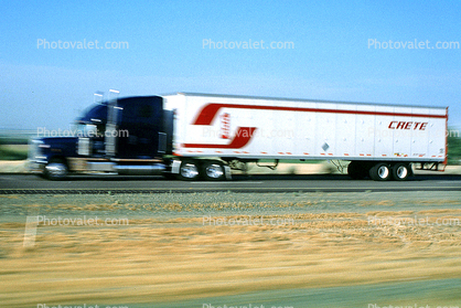 Crete, Interstate Highway I-5 near the Grapevine, Semi-trailer truck, Semi