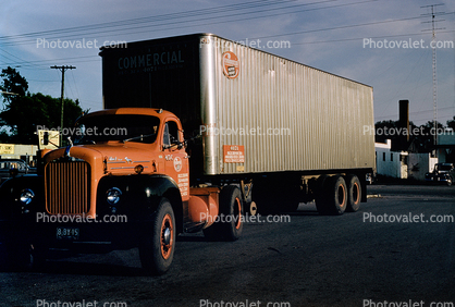 Mack Semi Trailer Truck, Commercial Motor Freight, 1958, 1950s