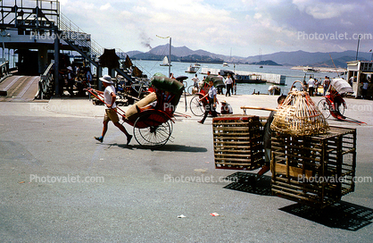 Car Ferry, harbor, ocean, rickshaw