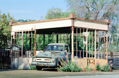 Old Gas Station, Ford Truck