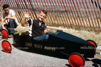 Boy, smiles, Sandy Beach Marina, Li'l Ned, 1950s