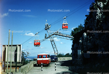 Pylon with Castors and Roller systems, Aerial Tramway, Midway Station, Gibraltar, 1967