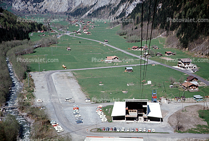 Parked Cars, Houses, Terminus, Buildings, Zermatt, 1970