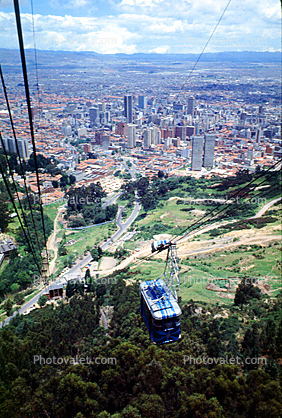 Mount Monserrate, Cityscape, skyline, buildings, highrise, Bogota, 1977