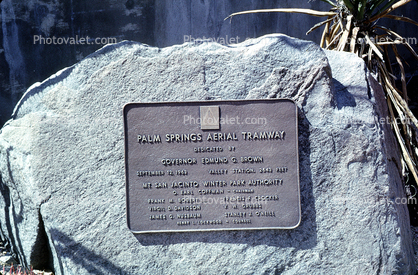Palm Springs Aerial Tramway bronze plaque