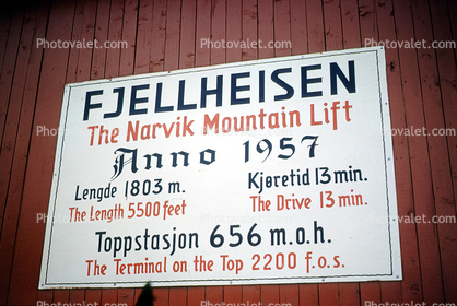 The Narvik Mountain Lift, Fjellheisen, Norway, August 1961