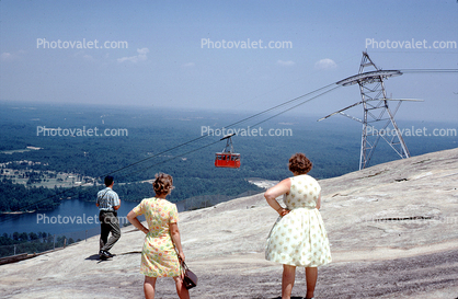 top of Stone Mountain, Windy, Windblown, Georgia, 1950s