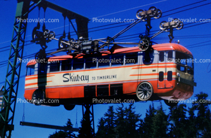 Unique Bus, Strange, Pulleys, Skiway Tram Bus, Timberline, Mount Hood, Oregon, 1952
