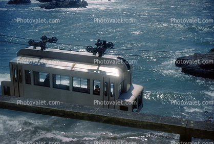 Cable Tram over the Pacific Ocean, Sutro Baths, San Francisco, May 1959, 1950s