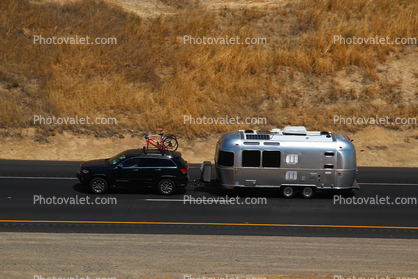 Airstream Trailer, Along Highway I-5, Central Valley California
