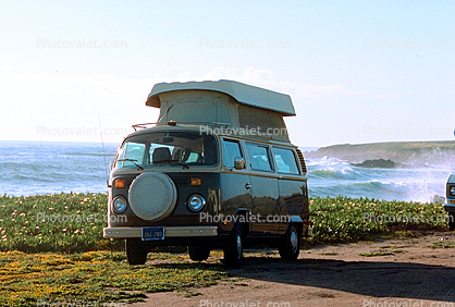 Volkswagen Van Camper, coast, coastline