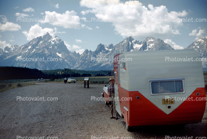Trailer, Teton Mountain Range, 1958, 1950s