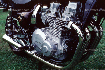 Kawasaki LTD 1100, Motor, Engine, Cooling Blades, Cylinders, Exhaust Pipes
