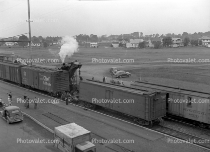 Steam Crane, daytime, daylight, 1950s