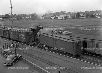 daytime, daylight, cars, boxcar, automobile, 1940s